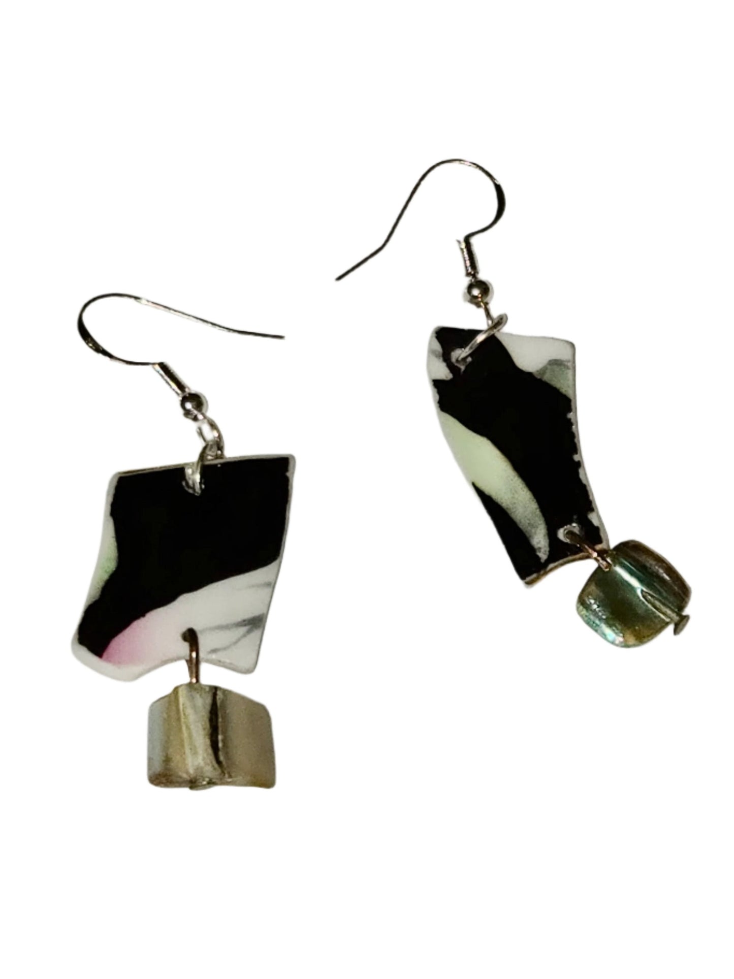 Handmade upcycled porcelaine earrings