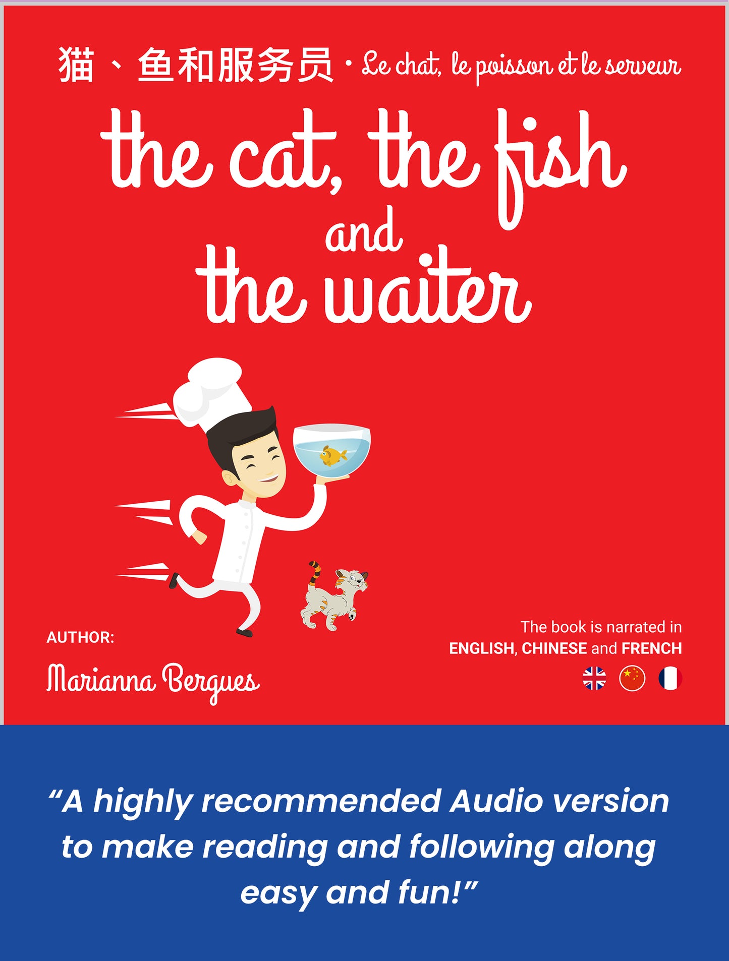 The cat the fish and the waiter (English, Chinese and French Edition)