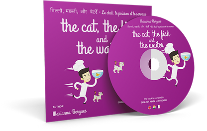 The cat the fish and the waiter (English, Hindi and French Edition) – (A Children’s Book)